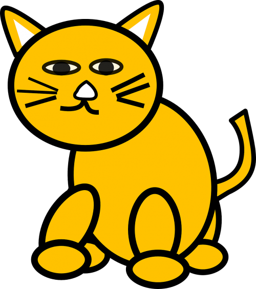 cat cartoon yellow