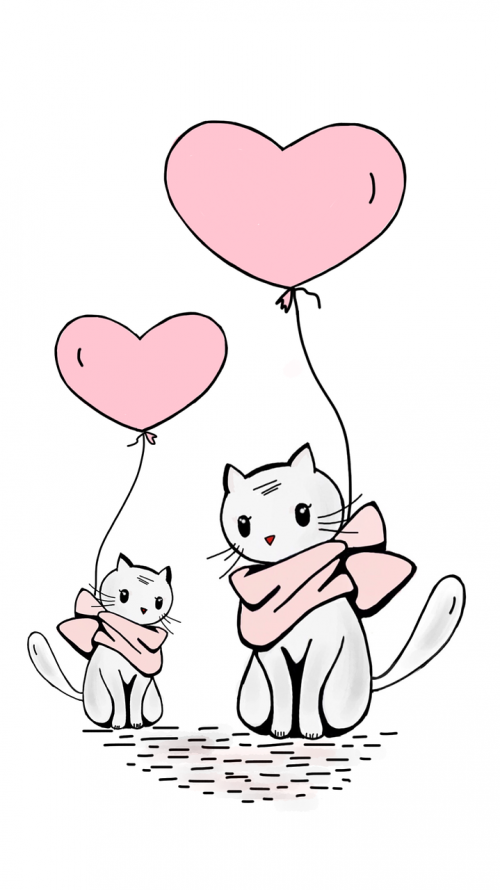 cat balloon love
