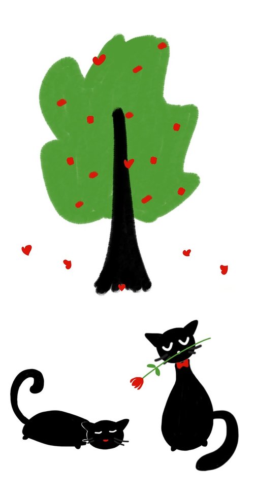 cat  tree  love