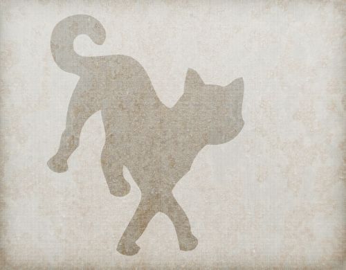 Cat Silhouette Vintage Background