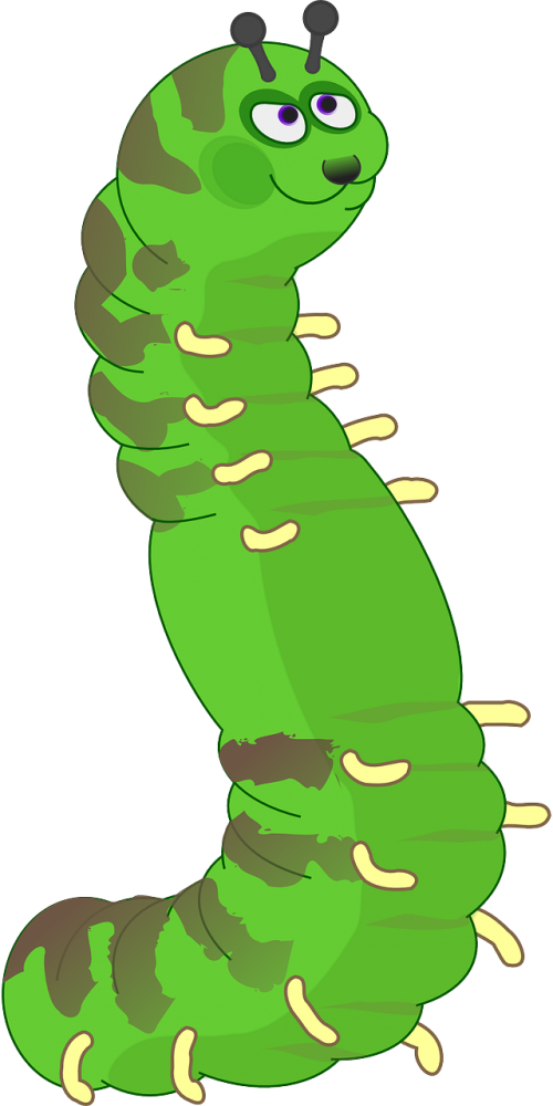 caterpillar green happy