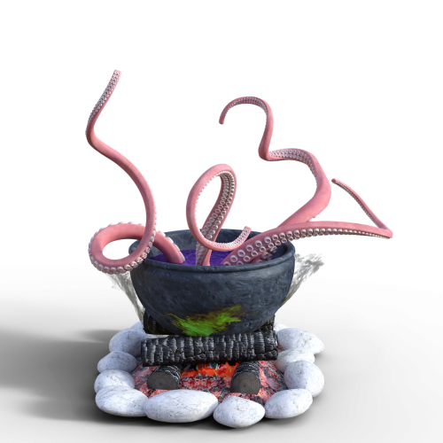 cauldron halloween tentacle
