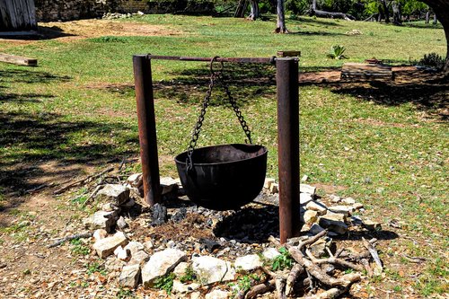 cauldron  metal  campfire