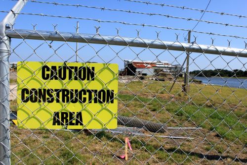 caution construction fence