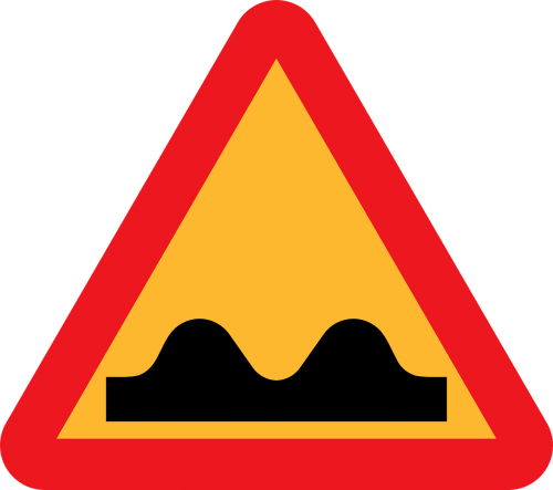 caution sign speed bump ahead roadsign