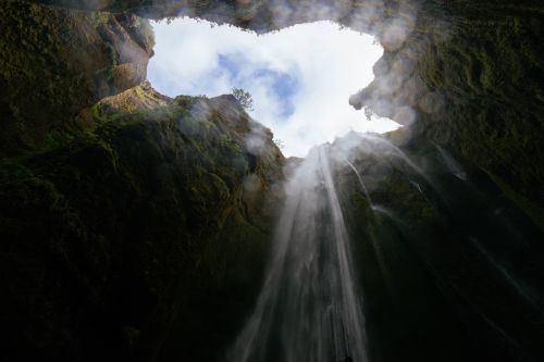 cave pit waterfall