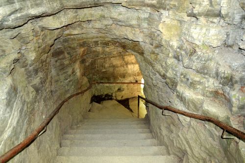 cave stairs underground