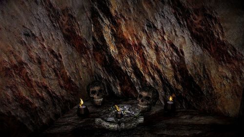 cave stone candle