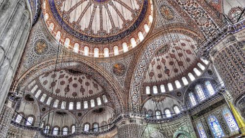 ceiling blue mosque istanbul