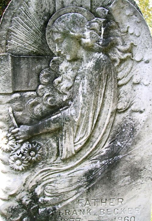 cemetery engraved headstone angel