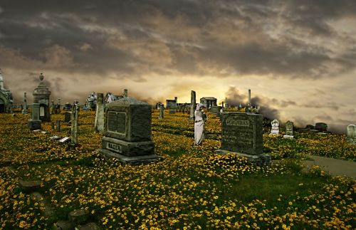 cemetery graveyard gravestones