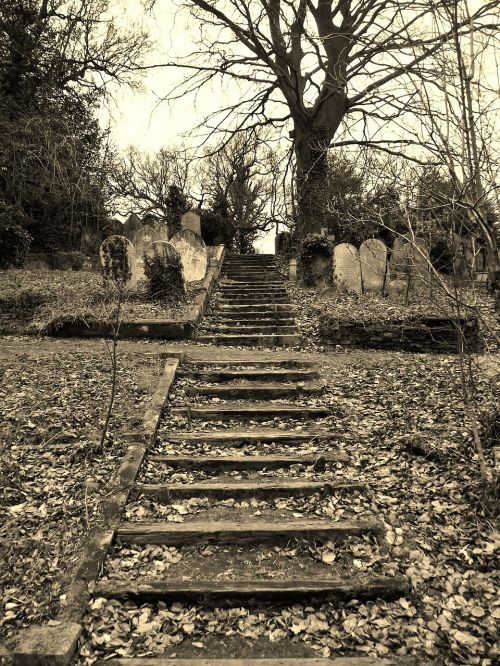 cemetery steps graveyard
