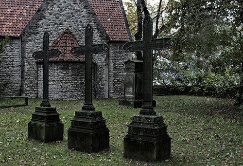 cemetery crosses graves