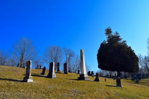 cemetery daylight blue sky