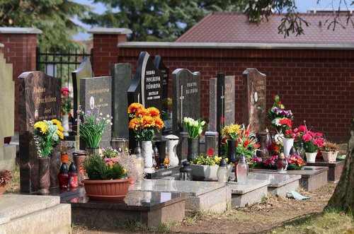 cemetery  the tombstones  graves