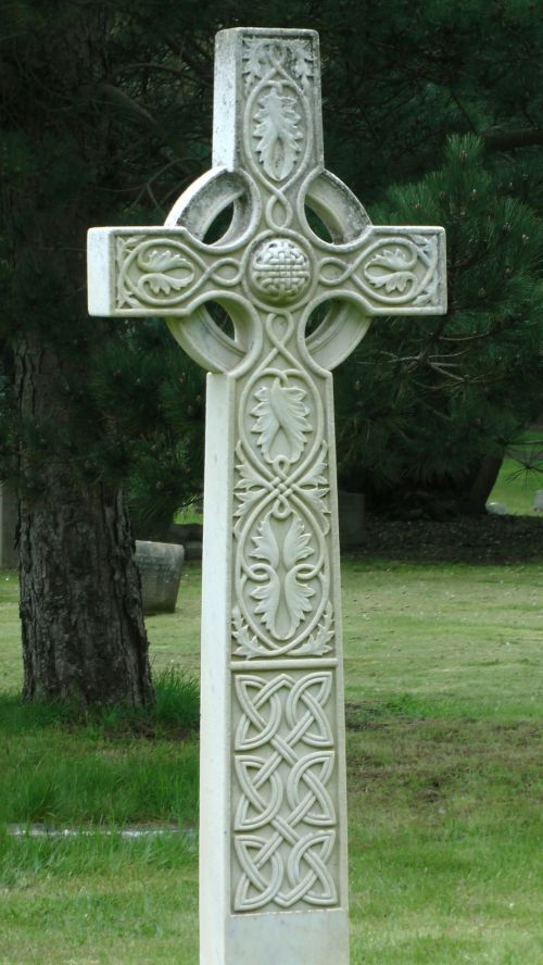 Cemetery Cross In Graveyard