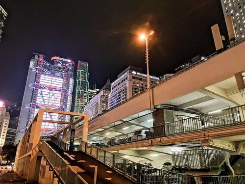 central  hong kong  night