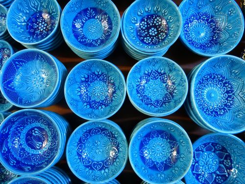 ceramic blue bowl