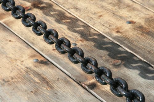 chain steel wood floor