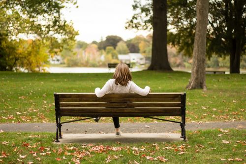 chair woman alone