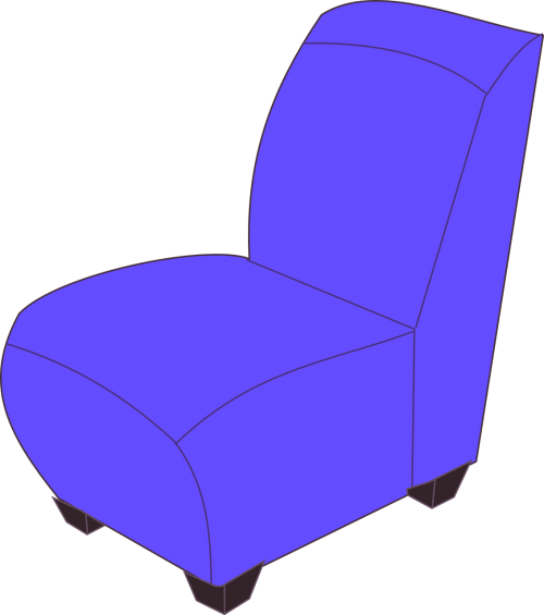 chair armless blue