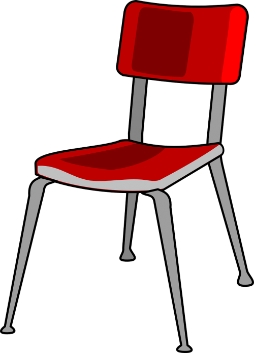 chair red metal