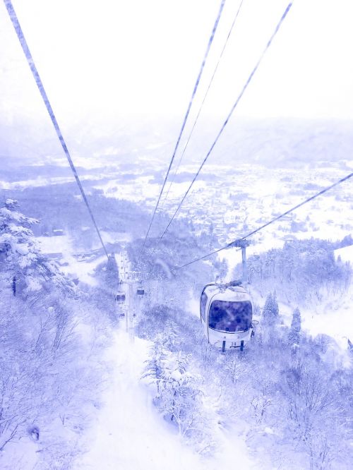 chairlift snow snowing