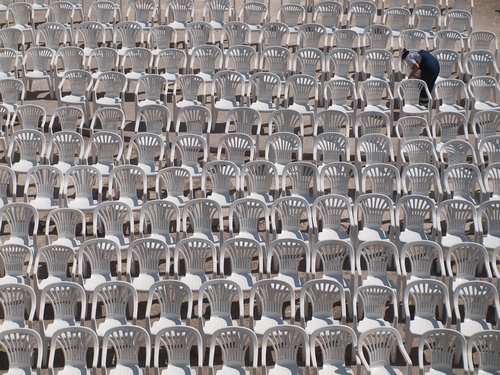 chairs  white  audience