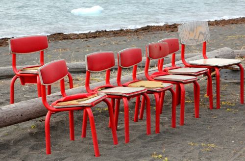 chairs spectators red