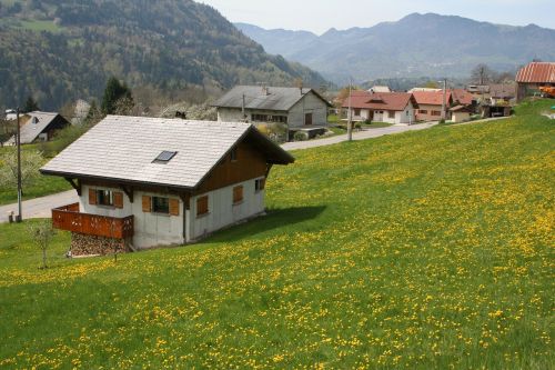 chalet mountain landscape