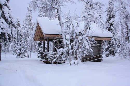 chalet  snow  lapland