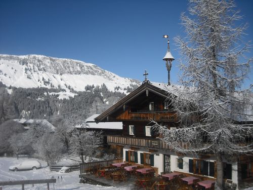 chalet winter sky