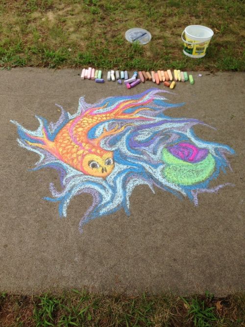 chalk fish koi