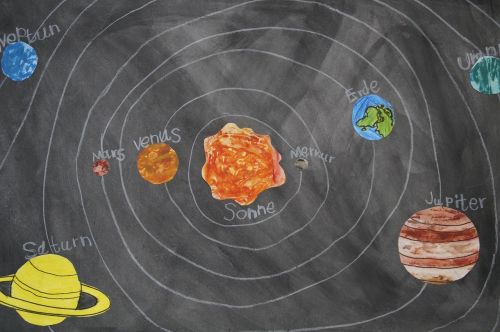 chalk drawing celestial body school material