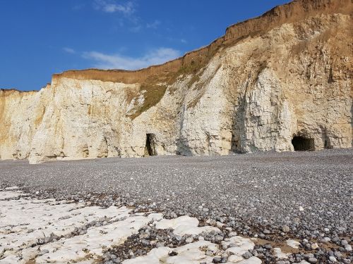chalk rock cliffs caves rocky coast