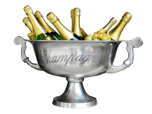 champagne shell metal celebration drink