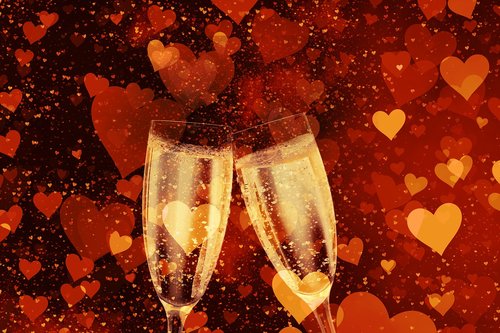 champagne  champagne glasses  heart