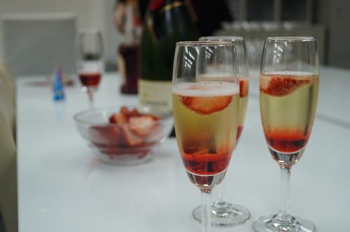 champagne party strawberry champagne