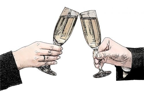 champagne glasses champagne woman's hand