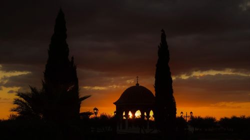 chapel sunset landscape