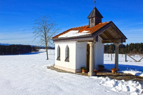 chapel  landscape  winter