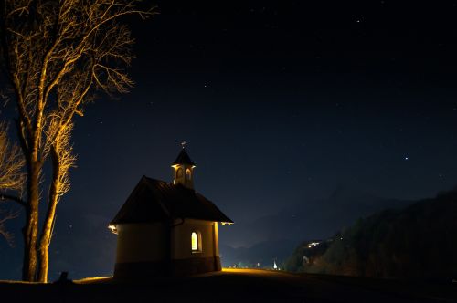 chapel at night dark