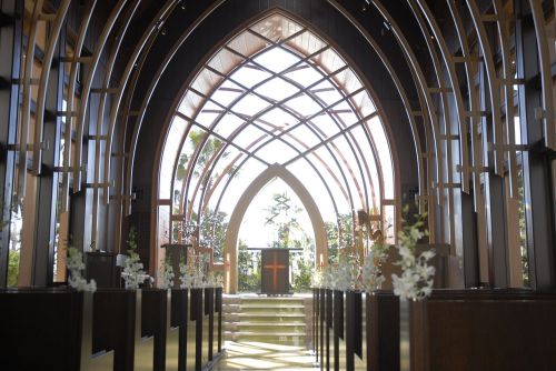 chapel wedding glass