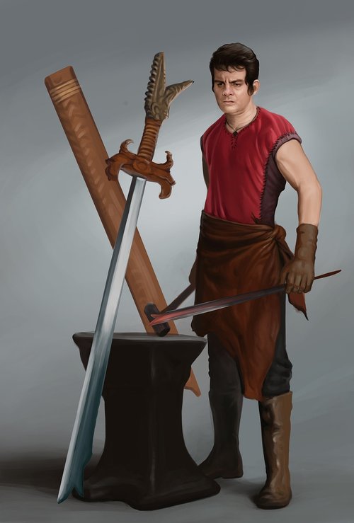 character  blacksmith  digital painting