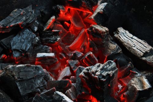 charcoal grill embers