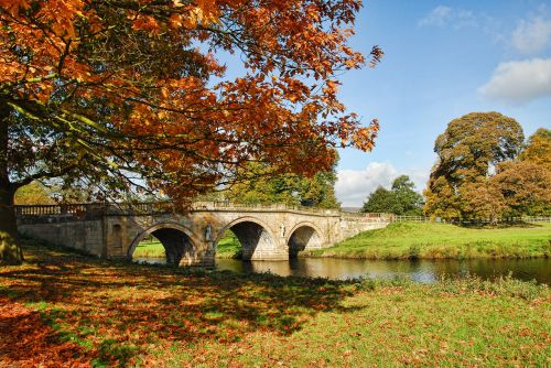 chatsworth autumn bridge