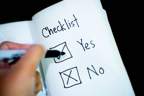 checklist check yes or no decision