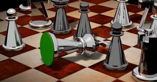 checkmated chess figures