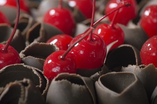 cherries chocolate dessert