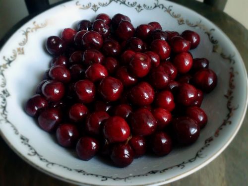 cherries bowl fruit